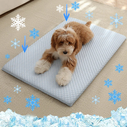 New Summer Ice Silk Cooling Pet Mat Thick Breathable Dog Bed Pad