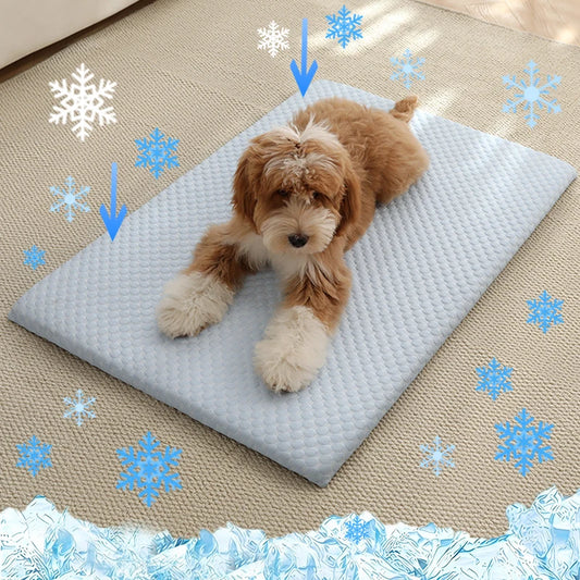 New Summer Ice Silk Cooling Pet Mat Thick Breathable Dog Bed Pad