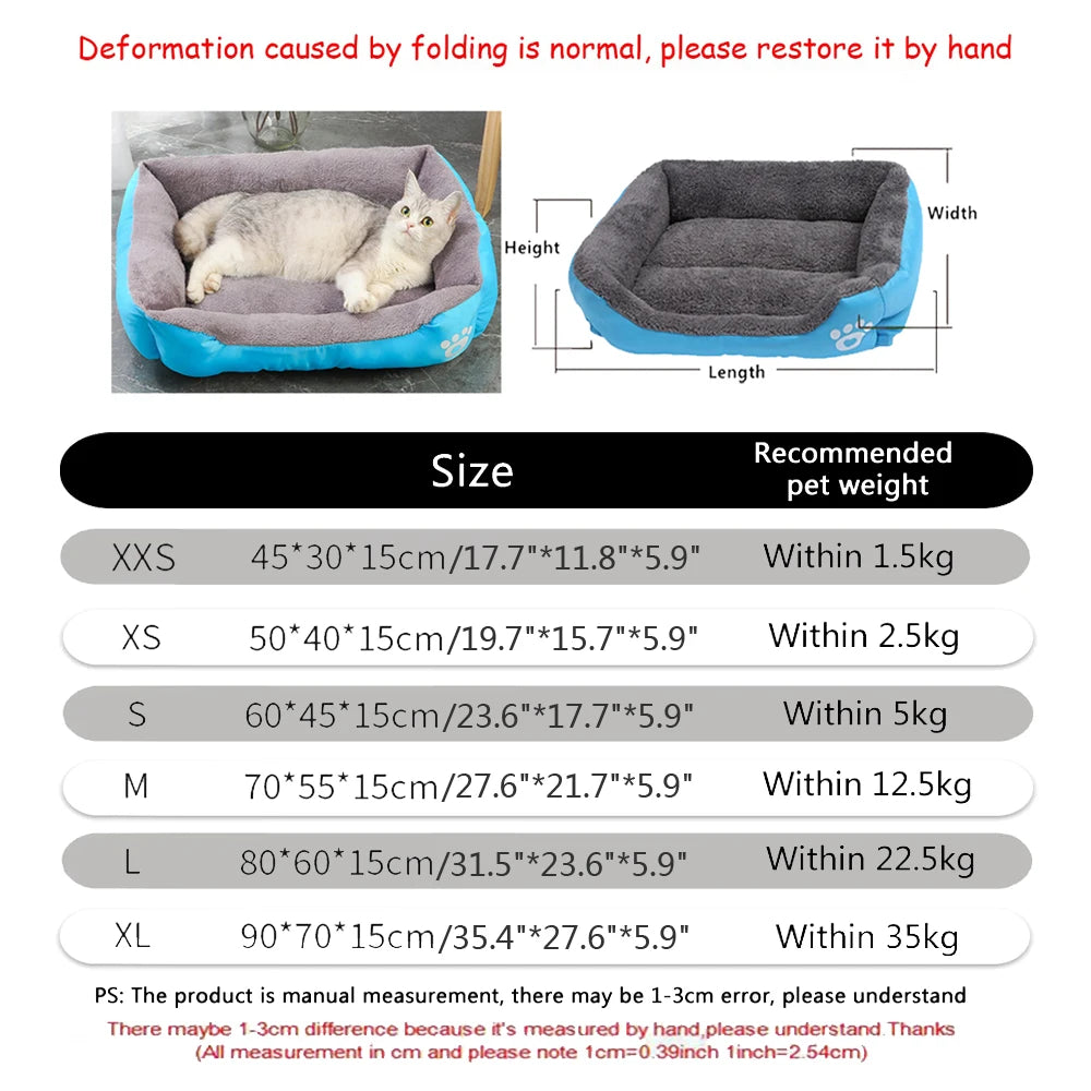 Soft Square Large Dog Sofa Elastic Dog House Cushion Winter