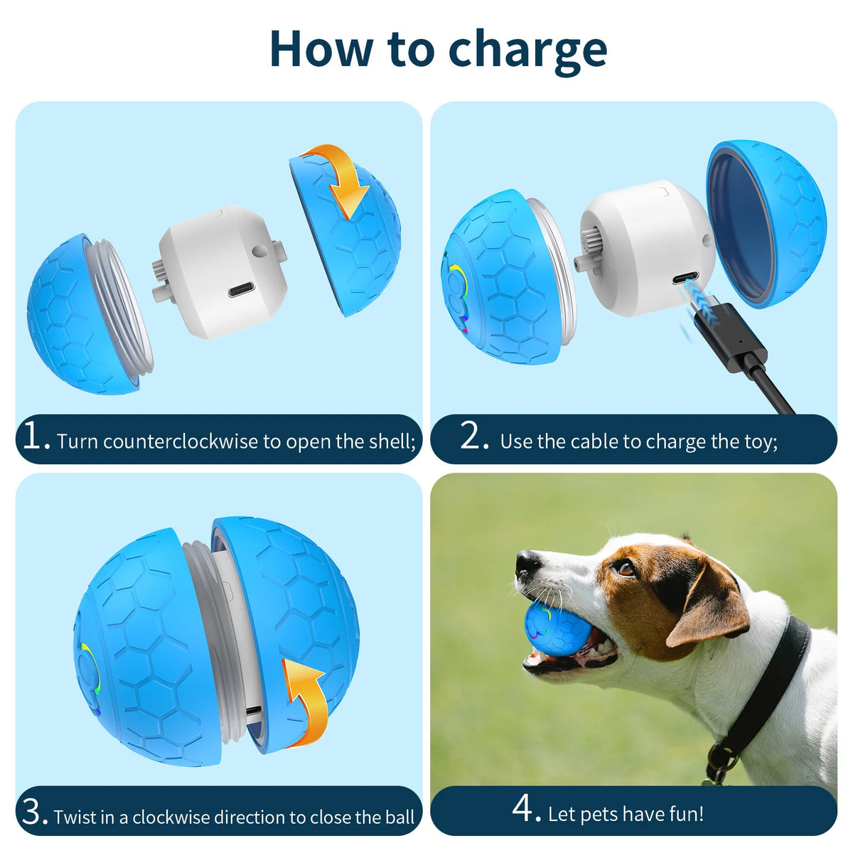 Smart Dog Toy Ball Electronic Interactive Pet Toy Ball
