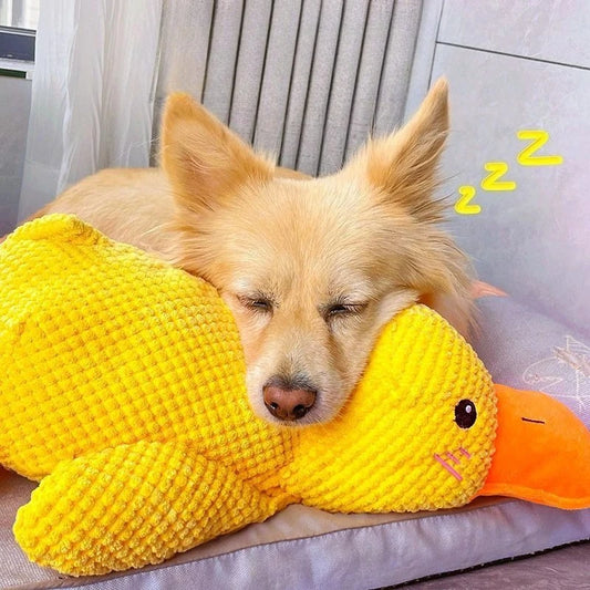 Bite Resistant Plush Dog Toy Duck Shape Interactive Chew Proof