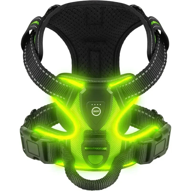 LED Glowing Luminous Dog Harnesses Essential for Dog Walking Safety