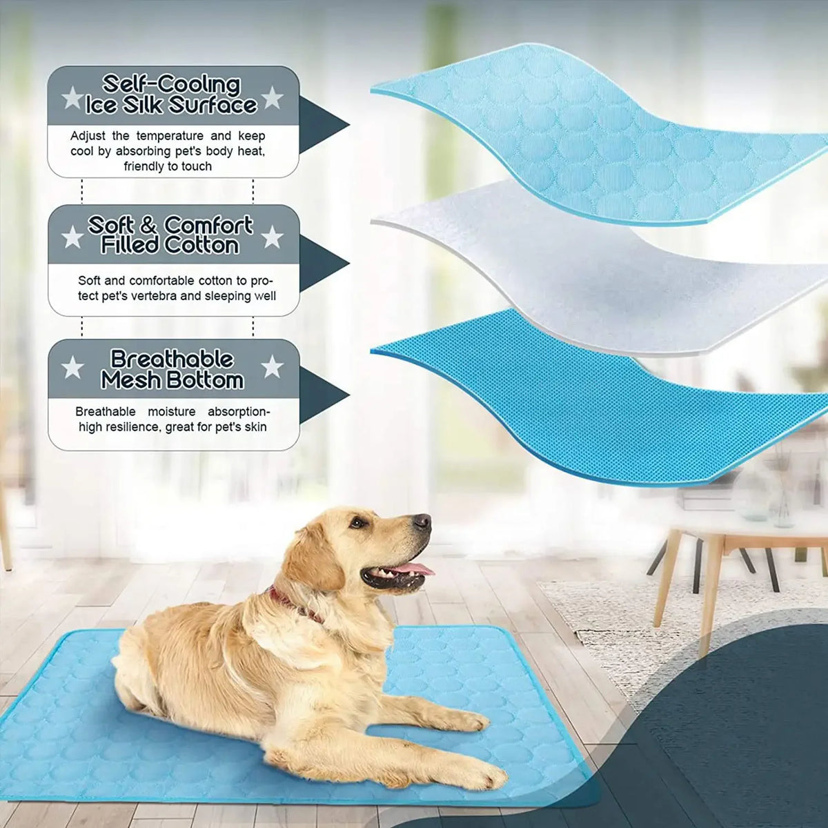 NONOR Dog Cooling Mat Summer Pet Bed for Dogs Cats Kennel Pad