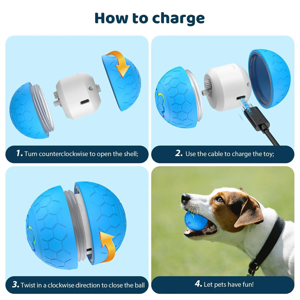Smart Dog Toy Ball Electronic Interactive Pet Toy Ball