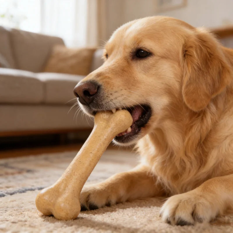 Natural Non-Toxic Indestructible Dog Bone Chew Toy