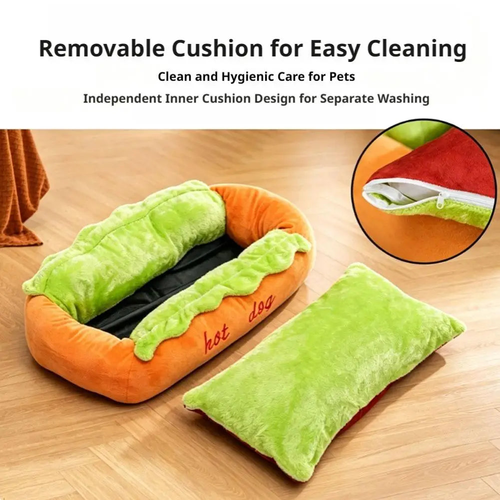 New Hot Dog Dog Bed, Cute Funny Hotdog Bed, Hot Dogs Beds