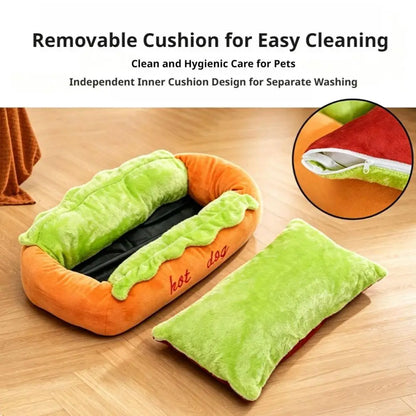 New Hot Dog Dog Bed, Cute Funny Hotdog Bed, Hot Dogs Beds
