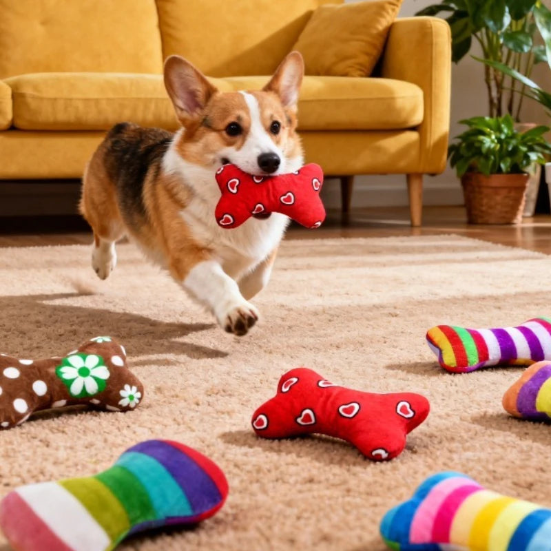 Dog Plush Toy Pet Squeaky Toy Dog Bite-Resistant Clean