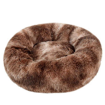 Round Pet Bed for Large Dog Bed Donut Long Plush Cat Bed