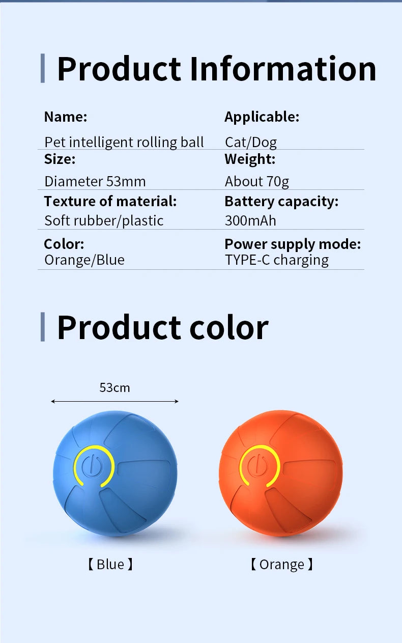 Smart Dog Toy Ball Automatic Interactive Pet Chew Toy