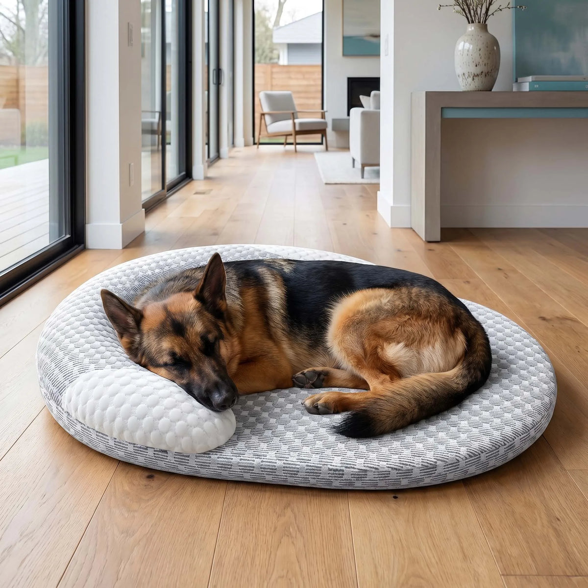Summer Ice Silk Cooling Dog Bed Oval Breathable Heat Dissipation