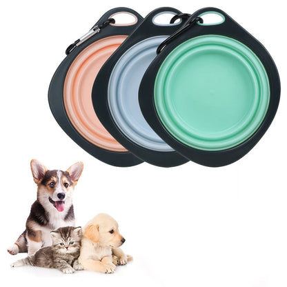 Pet Folding Silicone Bowl Collapsible Pet Outdoor