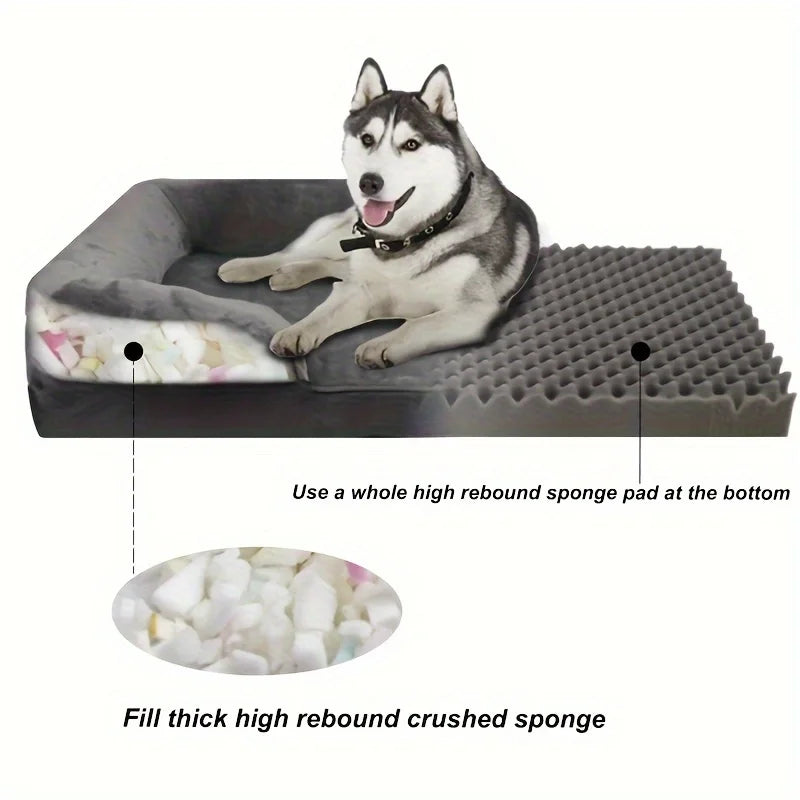 Extra Large Orthopedic Dog Bed Washable Sofa Bed, Support Foam