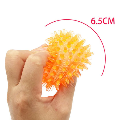 Pet Squeaky Thorn Ball Toy TPR Polka Dot Sounding