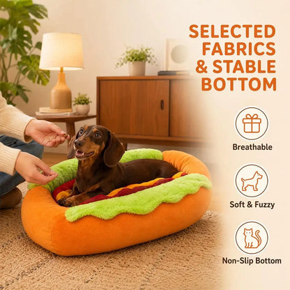 New Hot Dog Dog Bed, Cute Funny Hotdog Bed, Hot Dogs Beds