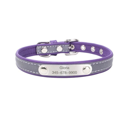 Engrave Reflective Dog Collar Custom Pet Collars Cat ID Tag