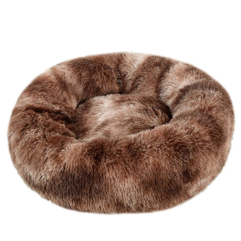 Round Dog Bed Winter Warm Cat Bed Plush Basket for Dog