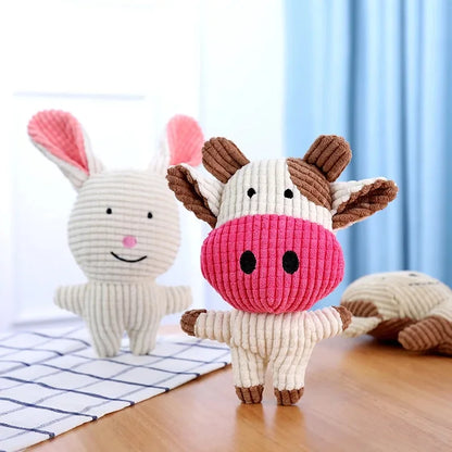 Cute Pig Shape Pet Dog Toys Corduroy Plush Squeaky