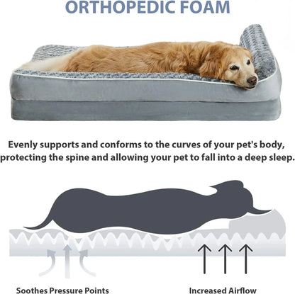 Orthopedic Dog Bed for Large Dogs – Waterproof Sofa-Style Bed