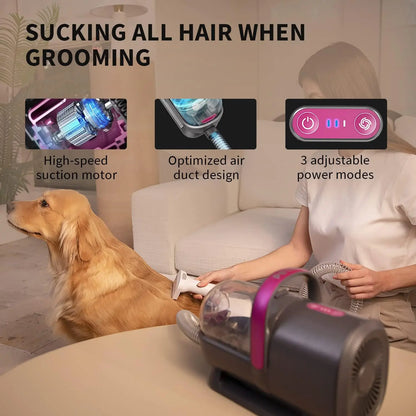 Grooming Vacuum Kit with High Performance Vacuum Suction for Cat And Dog Shedding