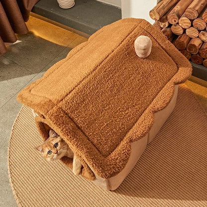 Foldable Pet House Removable Washable Cat House Puppy Cave Sofa Four Seasons