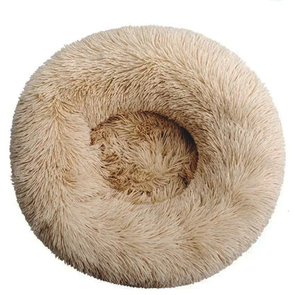 Round Pet Bed for Large Dog Bed Donut Long Plush Cat Bed