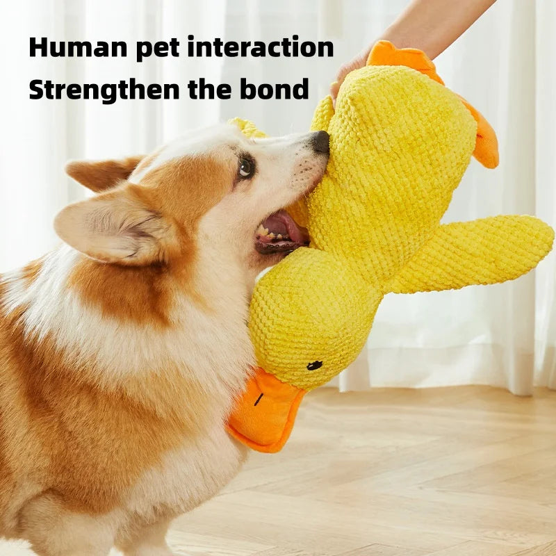 Cute Plush Duck Toy Dog Comfort Hug Pillow Interactive Dog Toy