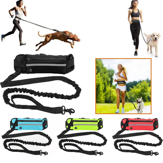 Hands Free Dog Leash Reflective Leash with Waist Bag Dog Traction Rope