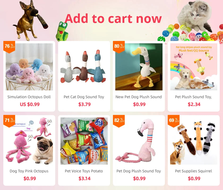 Small Plush Raw Dog Toys Squeak Elephant Shell Durable Toy
