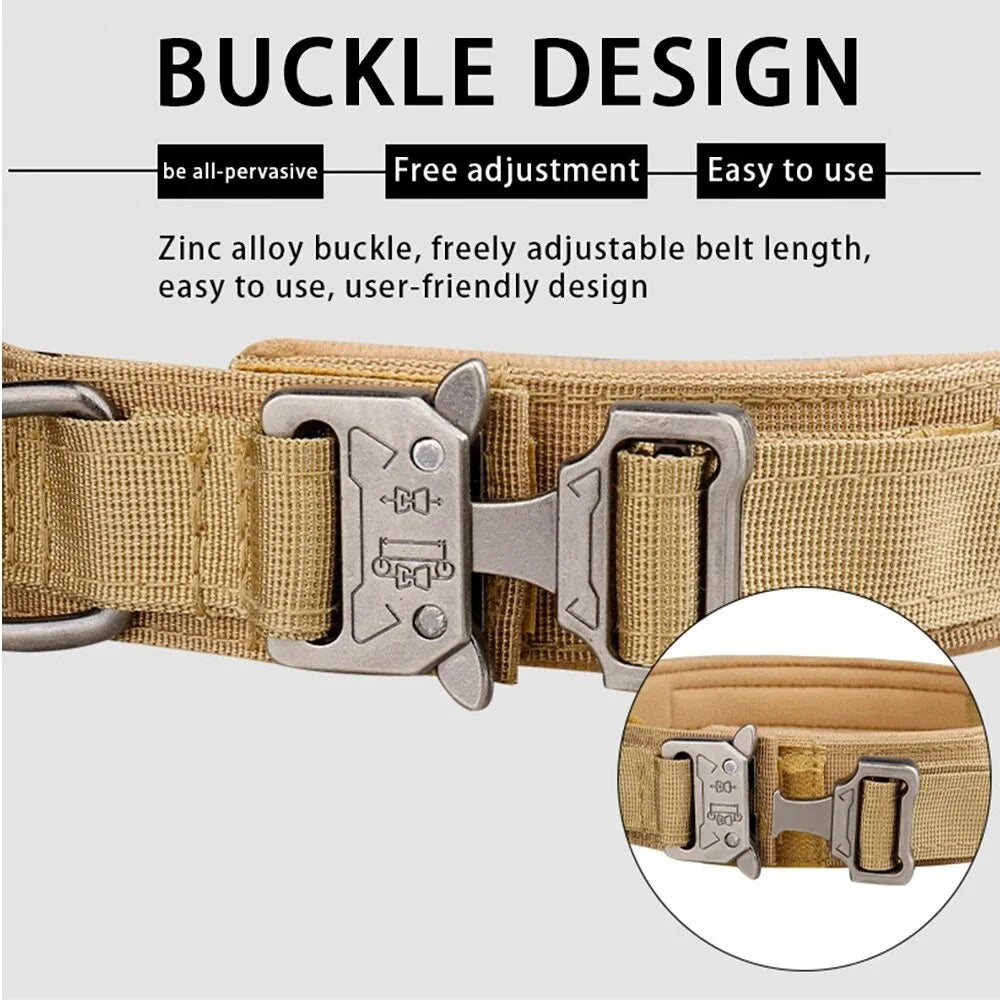 Outdoor Tactical Dog Collar Metal Buckle Collar for Dog Pet