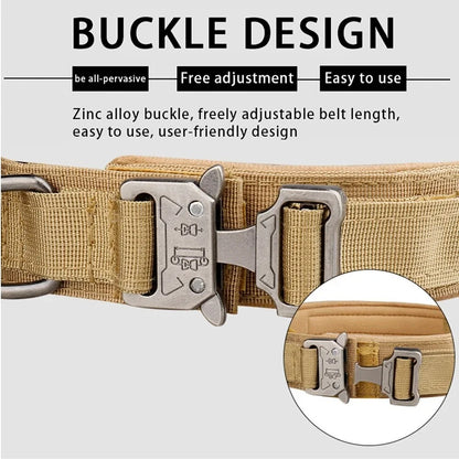 Outdoor Tactical Dog Collar Metal Buckle Collar for Dog Pet