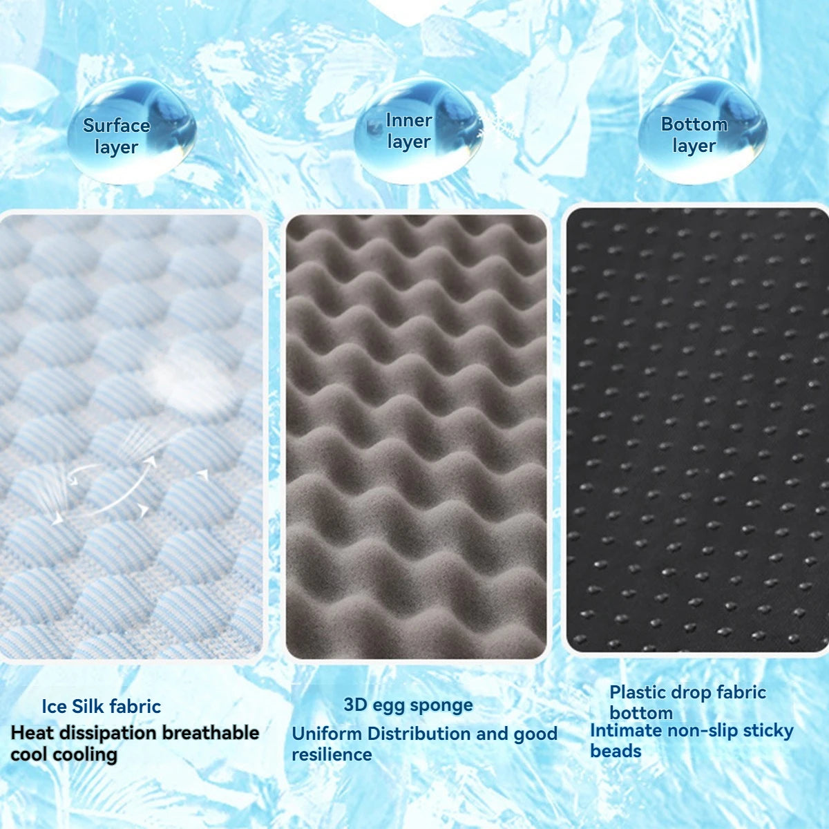 Breathable Spring Summer Cooling Large Dog Bed Ati-slip