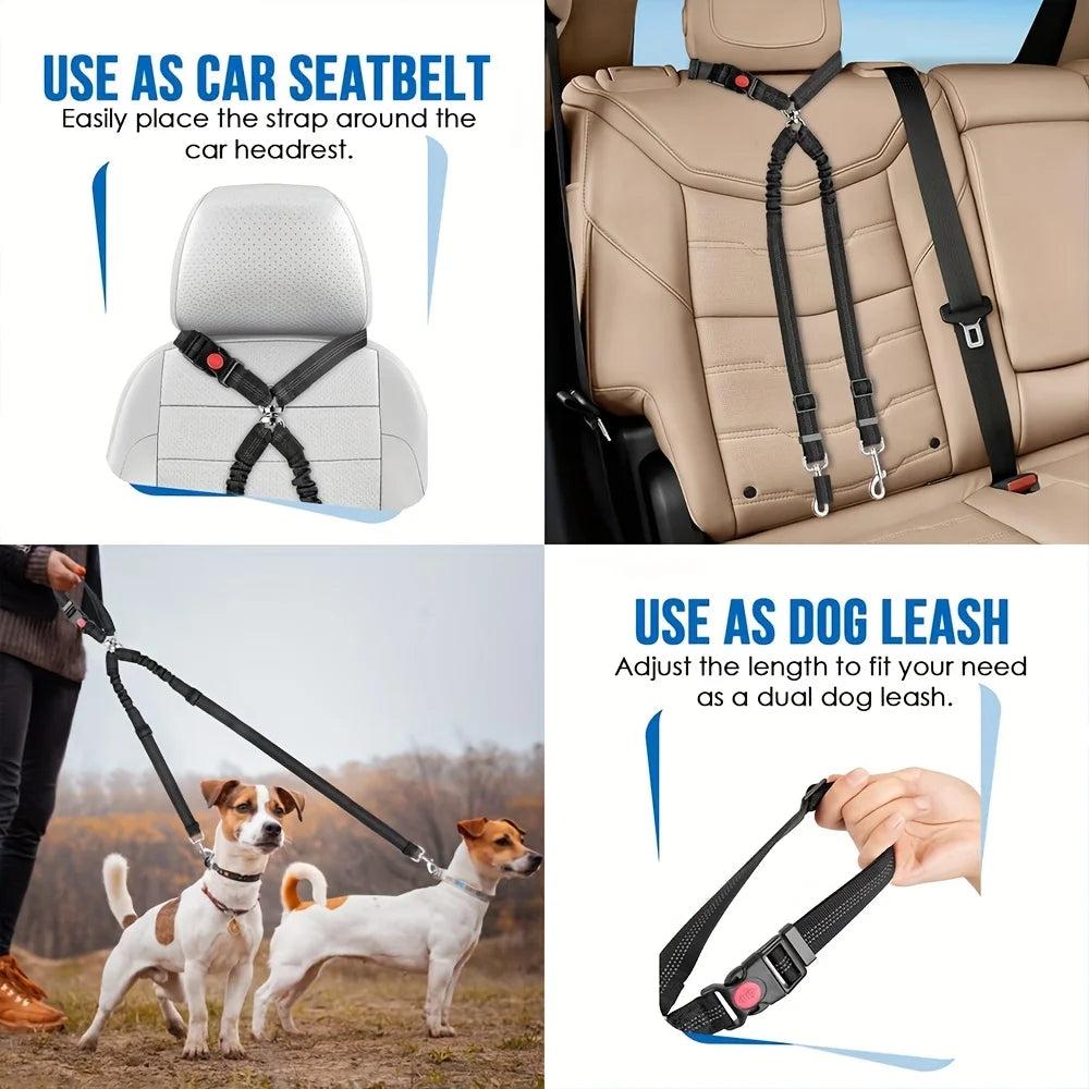 Dog Seat Belt for Car,Dog Car Harness Seatbelt Adjustable