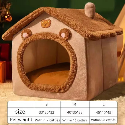 Foldable Pet House Removable Washable Cave Sofa Pet Bed