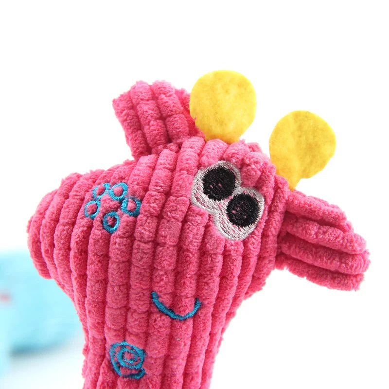 Puppy Kitten Interactive Plush Toy Squeaking Pet Chew Toy