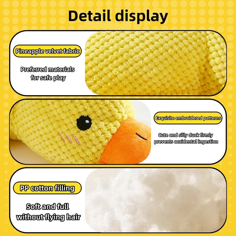 Cute Plush Duck Toy Dog Comfort Hug Pillow Interactive Dog Toy