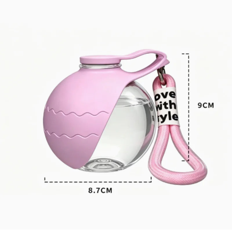 Portable Foldable Spherical PET Dog Water Cup with Hook