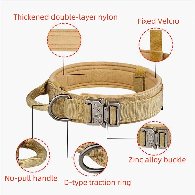 Outdoor Tactical Dog Collar Metal Buckle Collar for Dog Pet