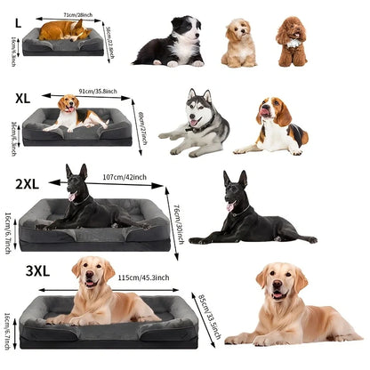Extra Large Orthopedic Dog Bed Washable Sofa Bed, Support Foam