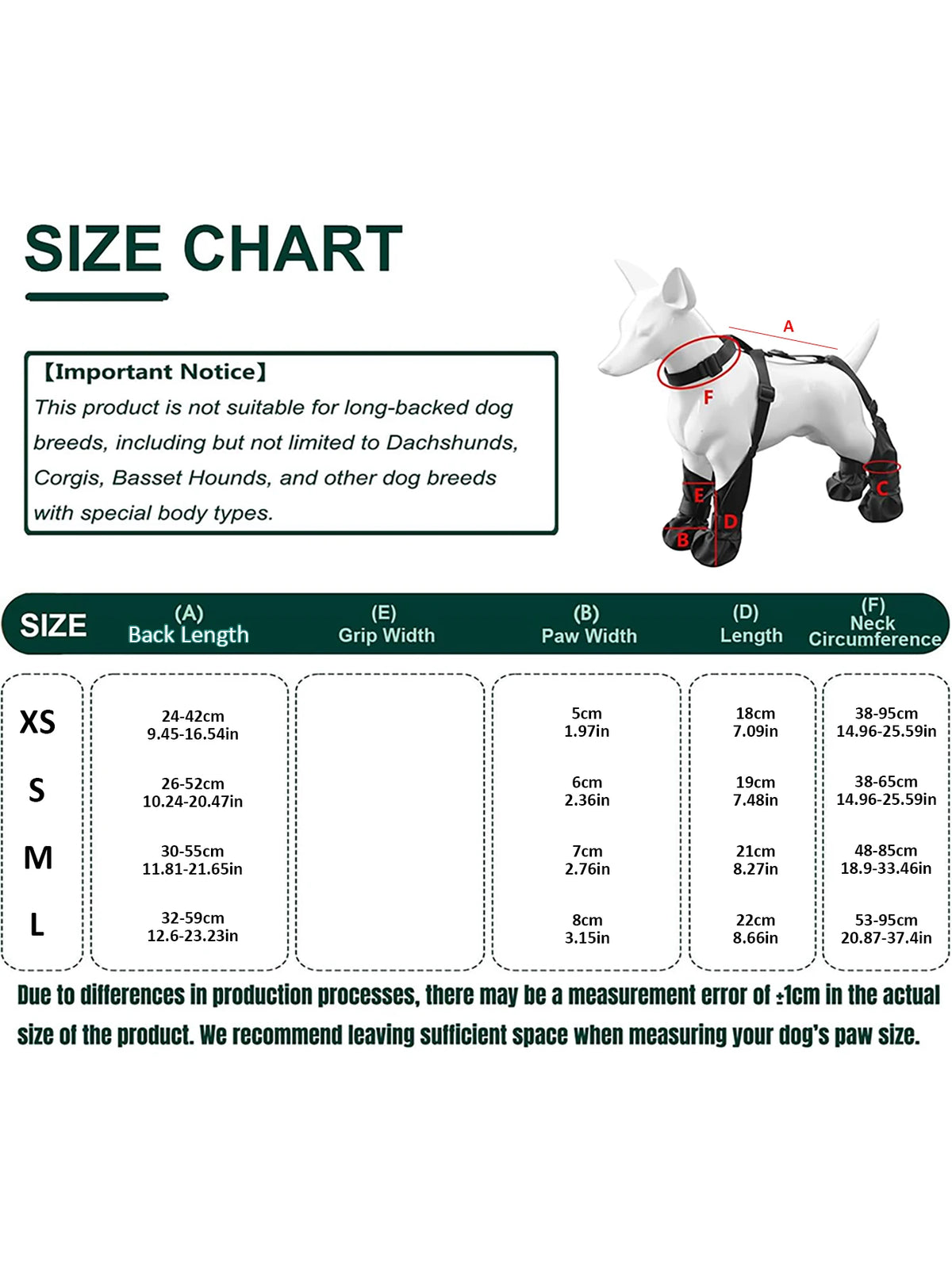 Waterproof Anti-Slip Dog Harness Boots Pet Paw Protector