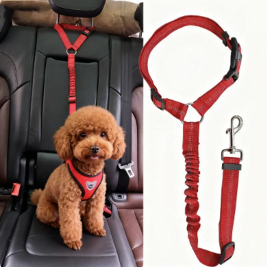 New Solid Two-in-one Dog Harness Leash Pet Car Seat Belt BackSeat