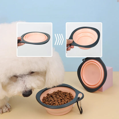 Pet Folding Silicone Bowl Collapsible Pet Outdoor
