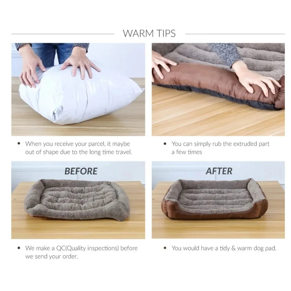 Soft Square Large Dog Sofa Elastic Dog House Cushion Winter