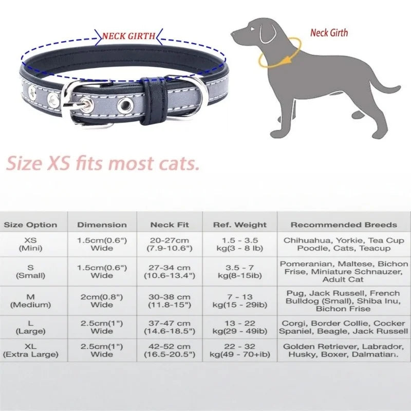 Engrave Reflective Dog Collar Custom Pet Collars Cat ID Tag