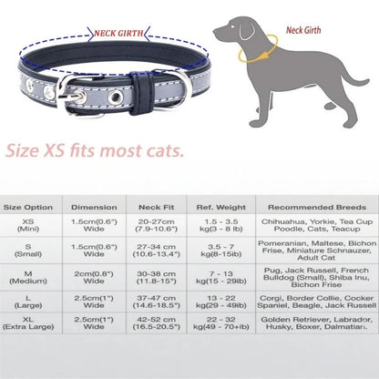 Engrave Reflective Dog Collar Custom Pet Collars Cat ID Tag