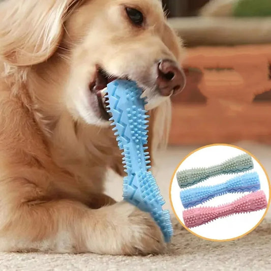 Dog Toothbrush Durable Dog Chew Toy Stick Soft Rubber Tooth