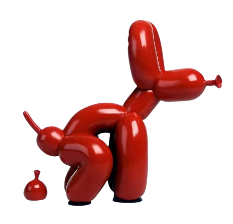 Gentleman Balloon Dog Statue Resin Sculpture