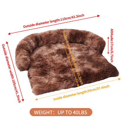 Calming Dog Bed Fluffy Plush Dog Mat For Furniture Protector