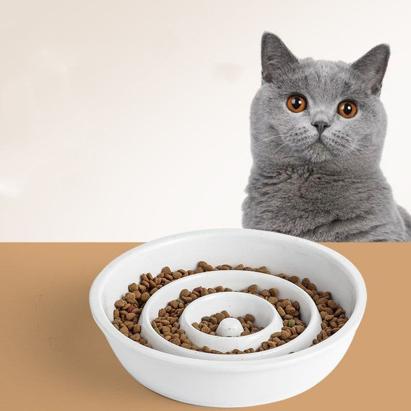 Ceramic Pet Bowl Delays Eating Protects Cervical Vertebra