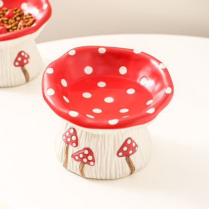 Creative Mushroom Modeling Tall Pet Bowl Cute Bowl